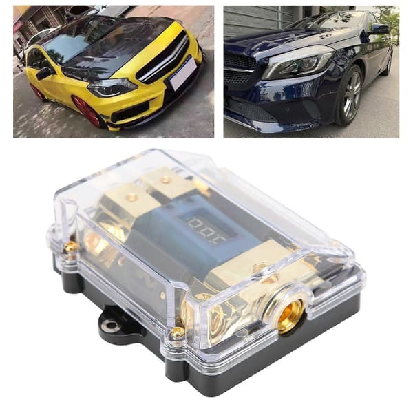 Universal bil autofuseholder 100A LED digital 1 ind 2 ud lydforstærker fuseholder