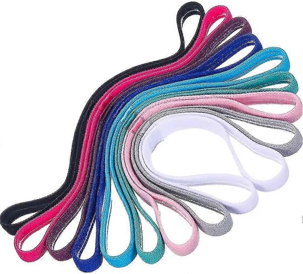 9 Stykker Gave Tykke Sklisikre Elastiske Sportshårbånd, Elastisk Silikon