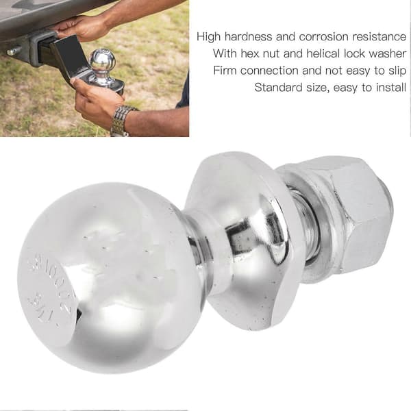 1-7/8 tommer diameter krom sekskantmutter tilhengerkule for ATV UTV gressklipper 5/8x1-3/4 tommer skaft 2000 LBS