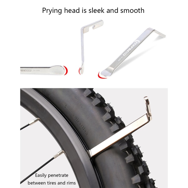 Bike Tire Spak MTB Cykeldäck Spoon Remover Stål Cykelhjul Reparationsverktyg Silver