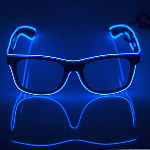 Kryc Neon El Wire Led Light Up Led Glasögon Clear Led Standard Control Box Roligt Fantastiskt Cool Glasögon Till jul Halloween Wild