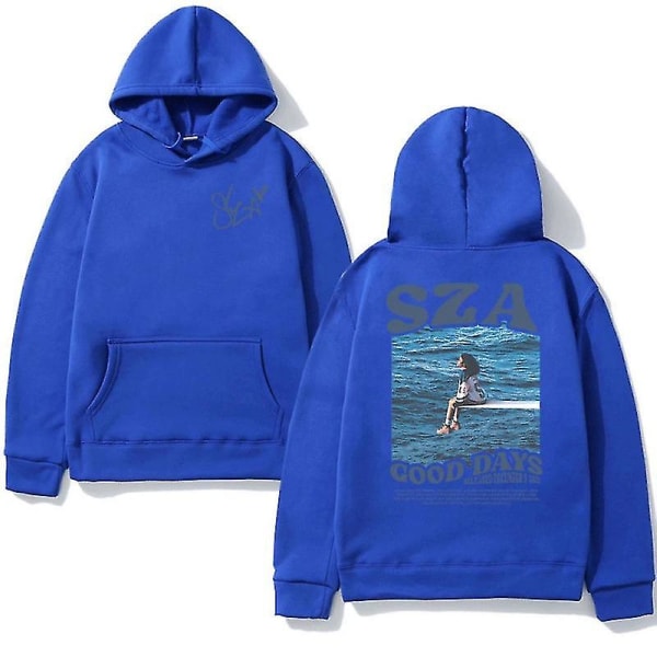 Höst Herr Dam Huvtröjor Sza Music Album Sos Graphic Hoodie 2024new April 4.1c5 XL-Blue