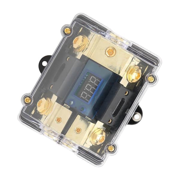 Universal bil autofuseholder 100A LED digital 1 ind 2 ud lydforstærker fuseholder