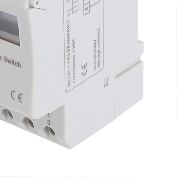 Digital Timerkontakt LCD Programmerbar Ugentlig Skinne Tidsrelæ AC220-240V 16A THC15A