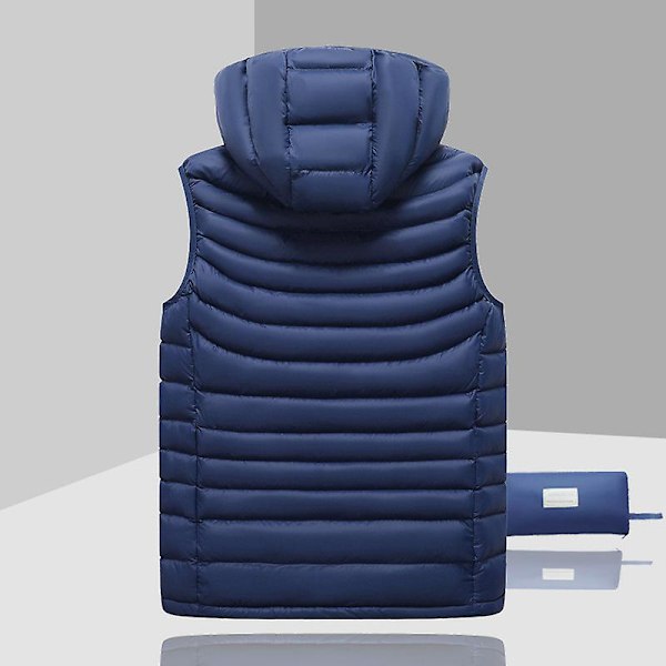 Dunjacka Herr Ärmlös Avtagbar Huva Vinter Lätt Solid Färg Army Green XS