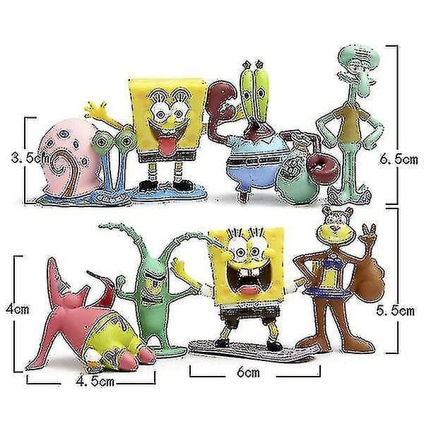 Ny 8 st/set Spongebob Actionfigurer Leksak