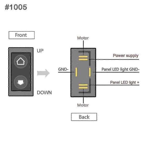 Strømbryter for vindusheis DC 12V 24V Universal 6-pins Bil Elektrisk Vindusbryter