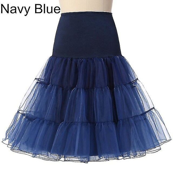 50-tals Cosplay Petticoat Rockabilly Klänning Krinoliner För Kvinna Bröllop Brud Underskört Rockabilly Tutu Snngv Navy Blue M