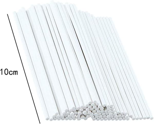 100-pack Pappersugarrör för att göra roliga Lollipops, Vita