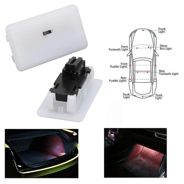 2 stk. bilinteriør LED-lys 12V 3 farver lys erstatning for Tesla Model 3 Model Y Model S Model X