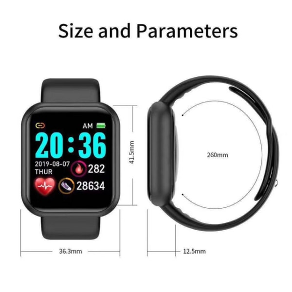 Smart Watch, 1,44 tums Touch Band Sports Smart Watch för män, kvinnor, barn