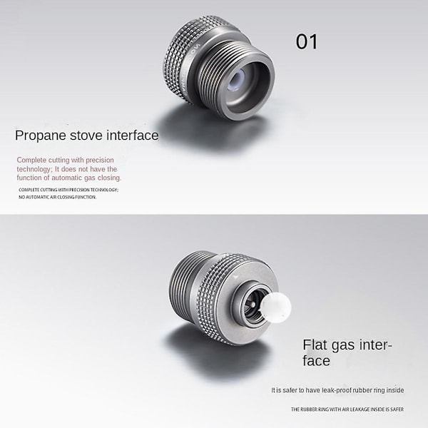 Camping Komfur Adapter Propan Komfur til Adapter Gas Tank Konverter Propan Interface Tilbehør silver