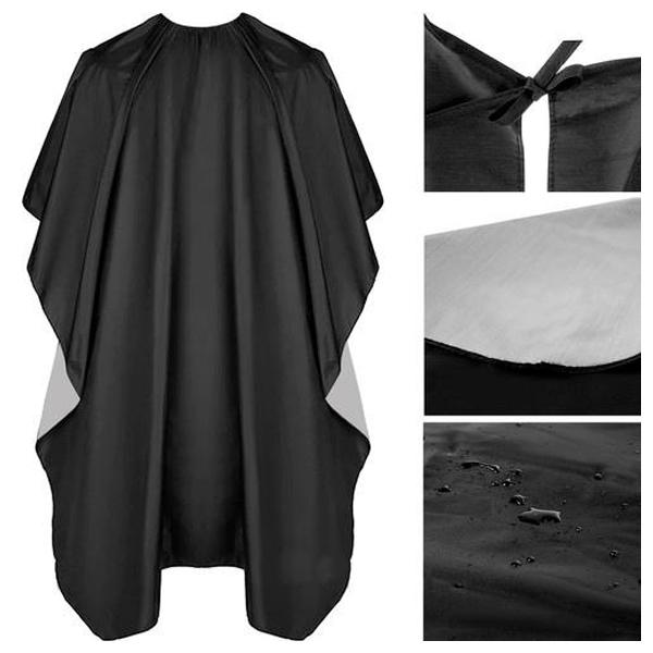 Frisörkappa / Klippkappa - Skydda kläderna från hår black