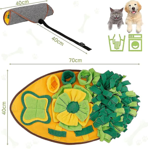 Snusemåtte 70*40cm Hunde Træningsmåtte Puzzle Snusemåtte Langsom Fodring Intelligent Legetøj Snusemåtte