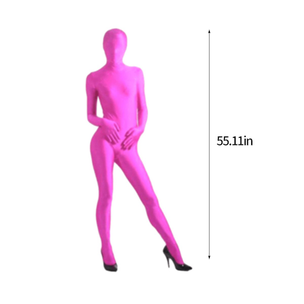 Unisex Spandex Stretch Vuxen Kostym Försvinnande Man Body Suit Karneval Kostymer Hot Pink 135-145cm
