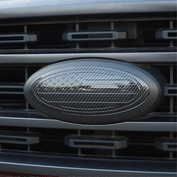 Frontgrill Bakre Emblem for , 9,5 Tommers US Flag Emblem Logo for ,ABS Karbonfiber