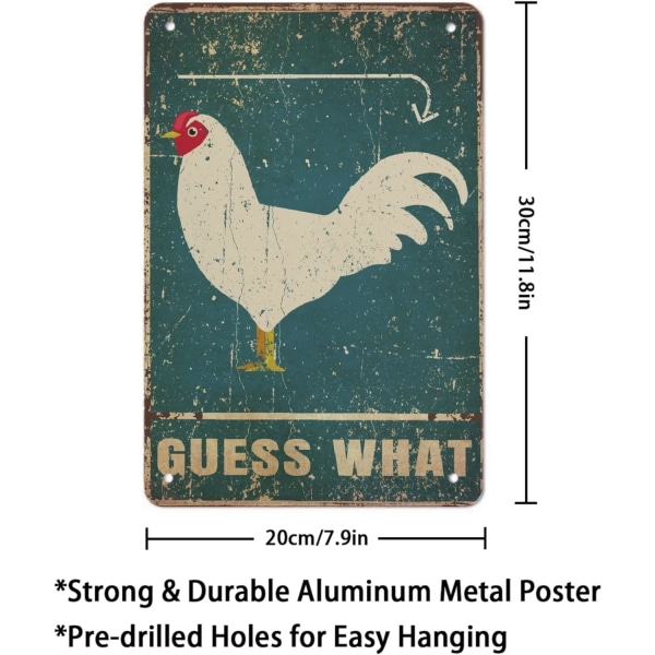 Tupp gissa vad Rolig nyhet aluminium metall skylt vintage vägg