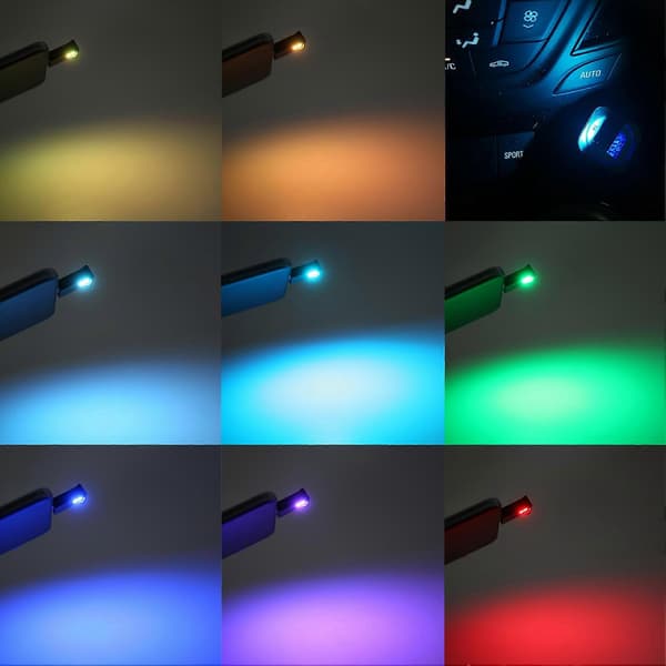 USB LED Omgivelseslys 8 Farver RGB Dynamisk Skift Lysstyrke Justerbar Mini Indvendig Dekorativ Lampe