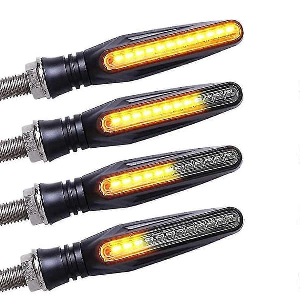 4 stk. Motorcykel 12 LED Blinklys Indikator Blinklys Lys Gul (Ruipei)