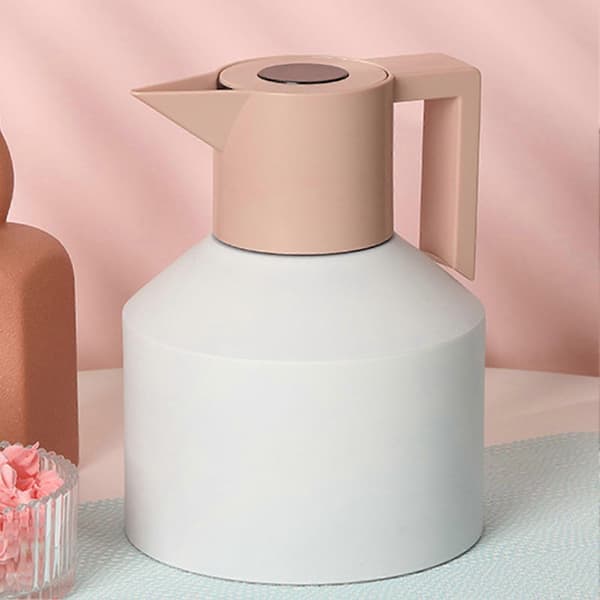 Kaffekedel 1,2L Rustfrit Stål Varmebevarende Isolering Termisk Kaffekedel til Te Kaffe Hvid