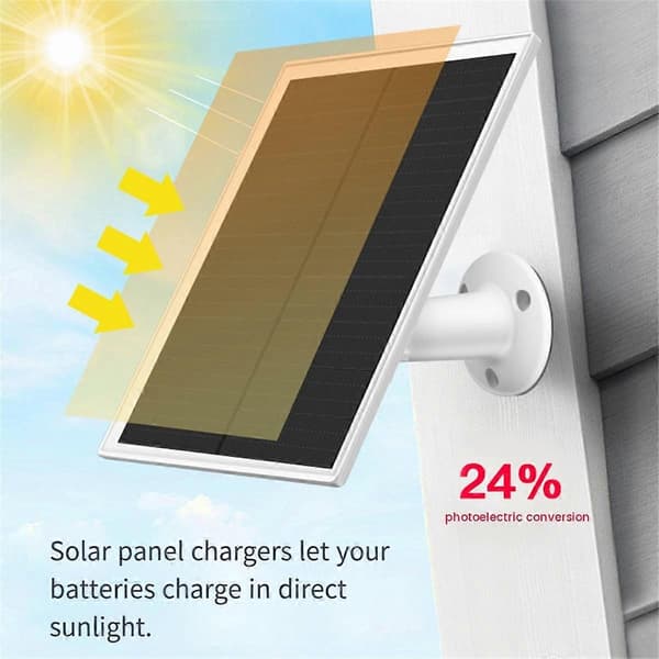 6W 5V Solarhode USB Utendørs Vanntett Lavstrøm Sikkerhetsovervåking Ladebrett Fotovoltaisk Panel, Hvit-A