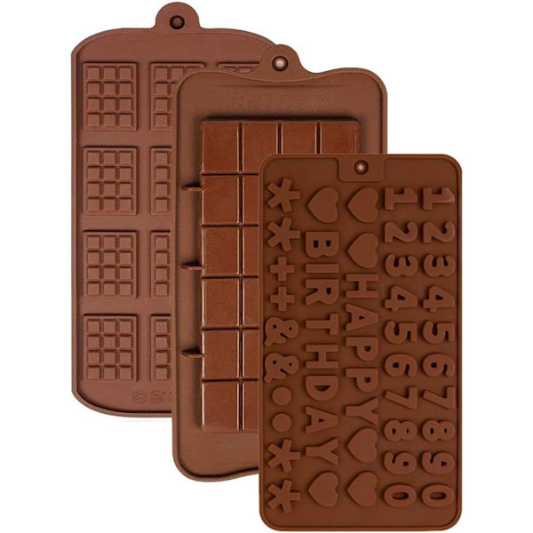 Silikonechokoladeforme - Non-Stick mini-barer & vafler