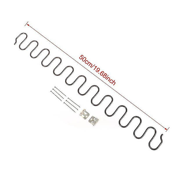 Erstatningsfjedre til sofastole, møbelfjeder med clips, 45cm 50cm 60cm 65cm 70cm lang ressort hardware Silver 50cm