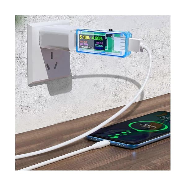 USB-tester DC Digital Voltmeter Amperemeter Spænding Amperemeter Detektor Mobil Strømoplader Indikator Blå