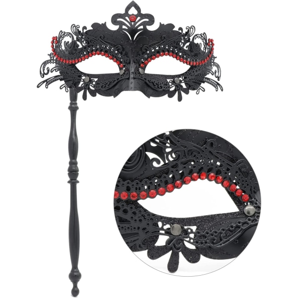 Par maskerad mask med hålla pinne venetiansk Halloween kostym