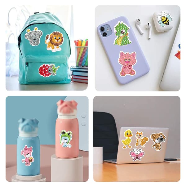 #Timanttimaalaus, Timanttimaalaus DIY Sarjakuvaeläintarrat#