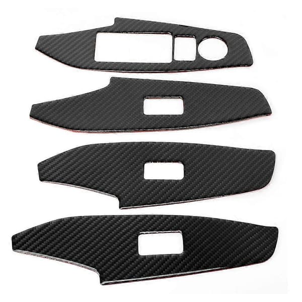4 stk. karbonfiber vindusløfterknapp kontrollpanel dekselramme for Mazda3 Axela 2014-2018