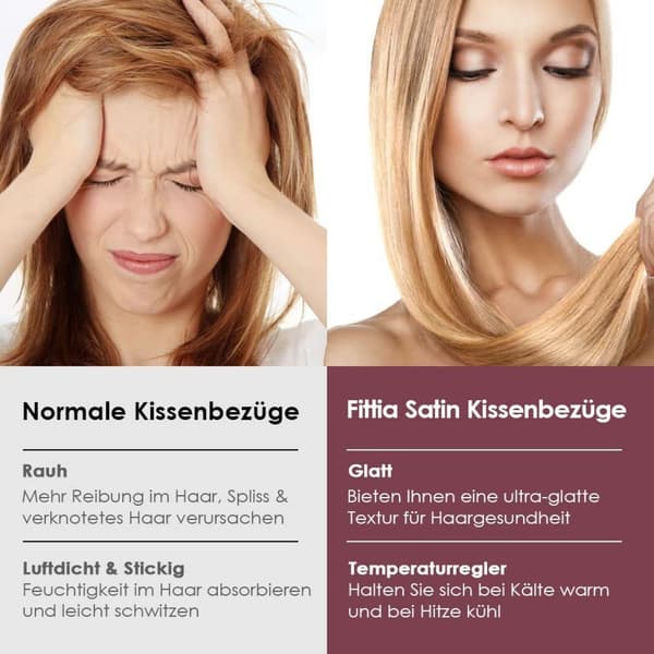 #Pudebetræk (2 stk) Satin silke pudebetræk hudvenligt#