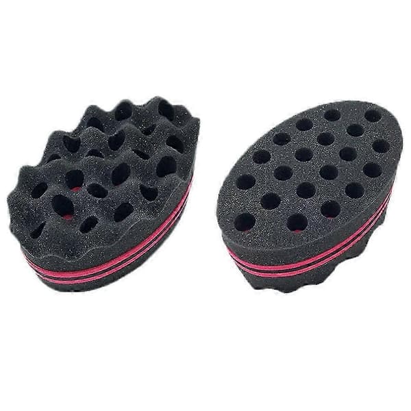 Nirvana Magic Curl Sponge Twist Sponge Dobbeltsidig Hårbørste Svamp Hår Twist Curl Svamp Magisk Hårfletter Coils Dreadlock Curl Børste 2 Stykker me