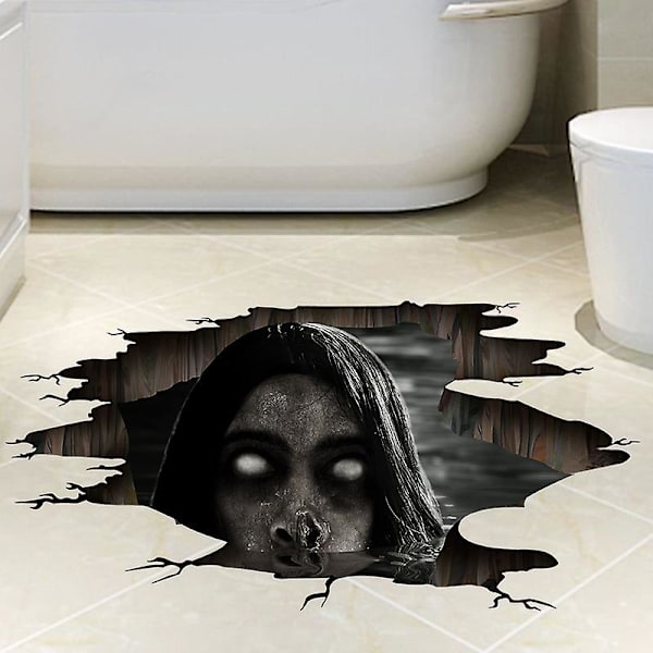 3D Halloween lattia seinäkoristeet, irrotettavat aave Halloween seinäkoristeet, pelottavat Halloween tarrat seiniin makuuhuoneen koristeet, H