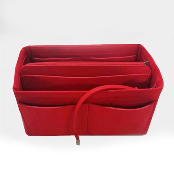 2023 Ny Beste Rabatt Reiseorganisator Håndveske Filtveske Tote Liner Håndveske Pose Innlegg Dame 3 størrelser Rød qd Red 26*13*16