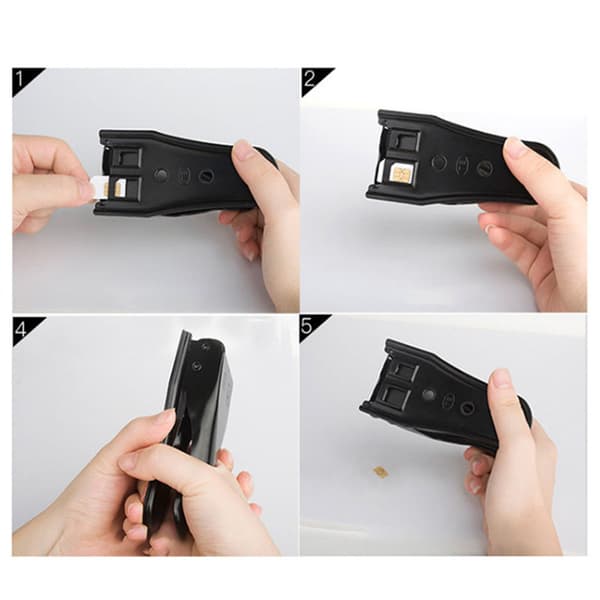6 stk. 4 i 1 Dual Sim Kort Skærer med Adapter Kit (Nano, Micro,