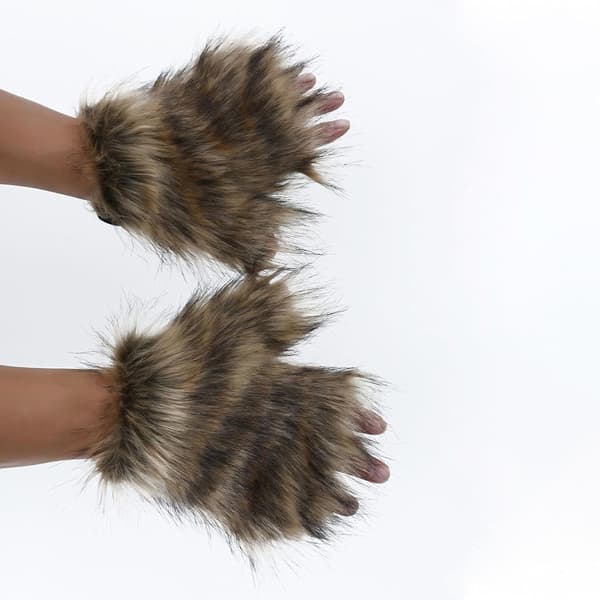 Faux Fur Katteklørhansker: Halloween & Jule Cosplay Tilbehør
