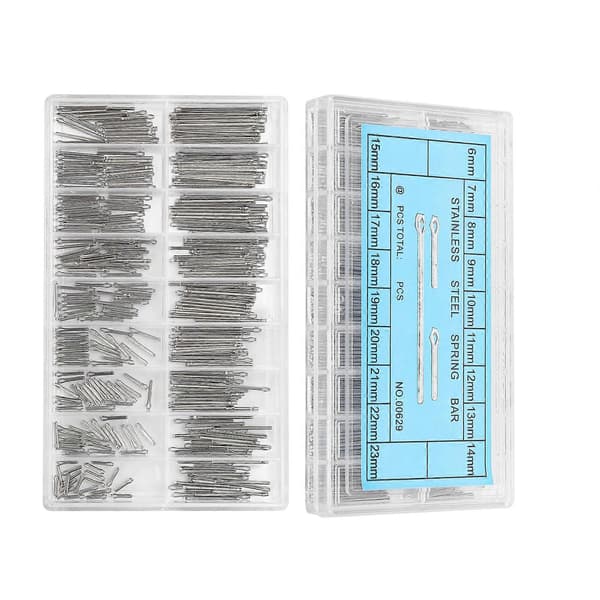 360 stk. urstifter i rustfrit stål, urrem, led, split, fjederstang, reparationssæt 6-23 mm