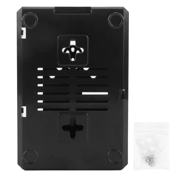 Skyddande skal, frostad låda, ABS för Raspberry Pi 3B 3B+ E-stil med skruvar (svart)