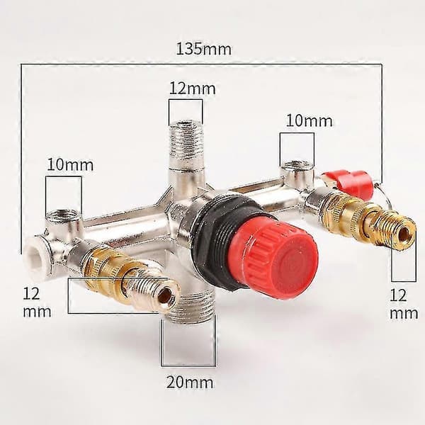 90-120psi Luftkompressor Manifold Regulator Mätare Tryck Hållbar Växelkontroll a (Ruipei)