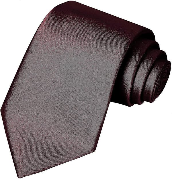 Ensfarvet satin slips, ren farve, herreslips
