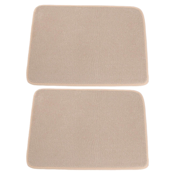 2 stk. Tørkematte, god vannabsorpsjon, mikrofiber, hurtigtørkende, lett å rengjøre, benkeplateavløpsmatter, kjøkkenutstyr Kaesi Khaki