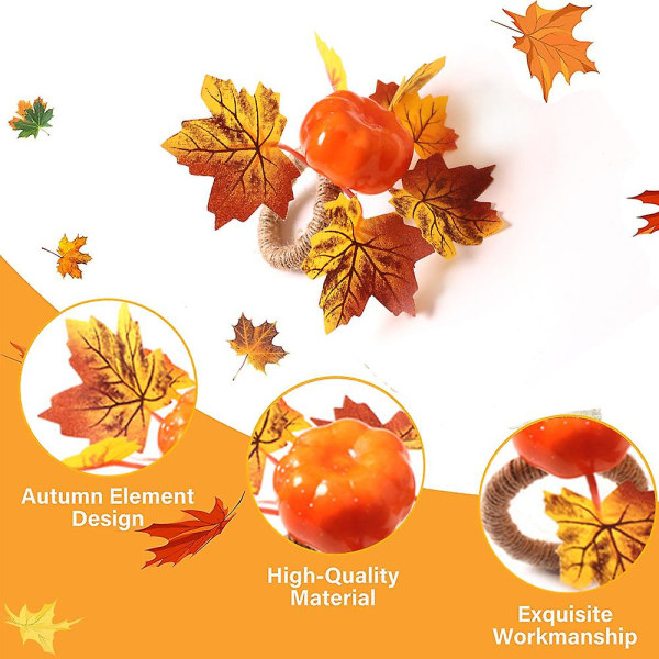 Servettringar julpumpa Servettringar för höstens höstlöv dekorationstillbehör
