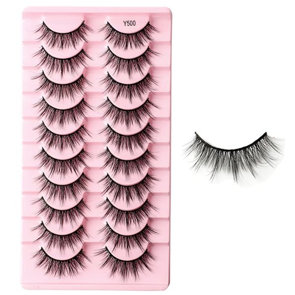 Nya fransar Mink Lösögonfransar Naturligt utseende Wispy Clear lash and Falska ögonfransar Fluffiga 3D Curly Strip Cat Eye Fransar B