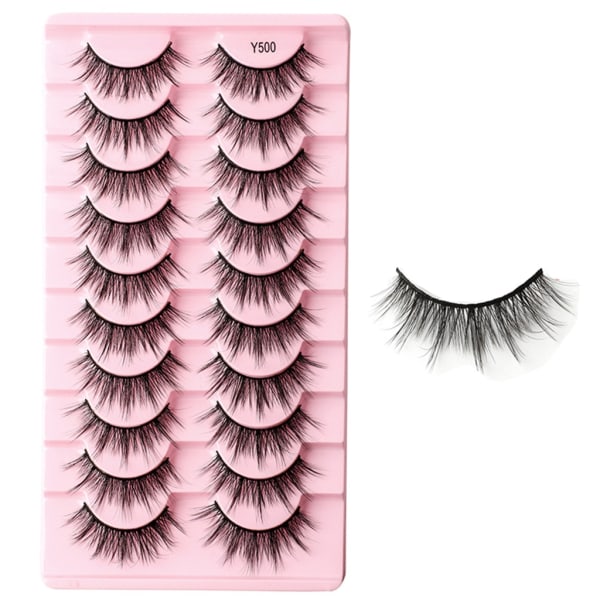 Nya fransar Mink Lösögonfransar Naturligt utseende Wispy lear lash Band Falska ögonfransar Fluffiga 3D urly Strip at Eye Fransar C