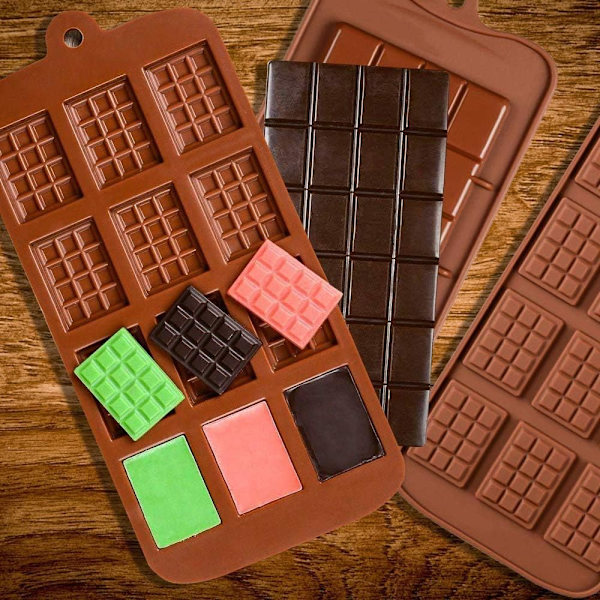 Silikonechokoladeforme - Non-Stick mini-barer & vafler