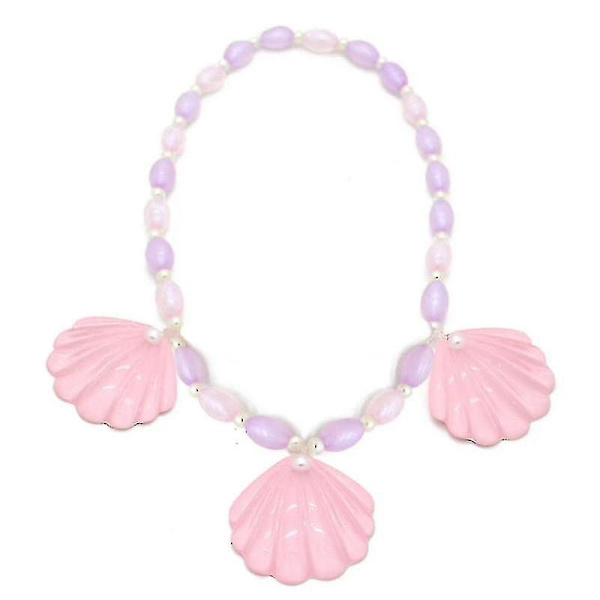 Sencu Movie Barbi Cosplay Barbe Princess Barn Rosa skal Halsband Armband Öronklämma Set Vuxna Barn Halloween Fest rekvisita Presenter