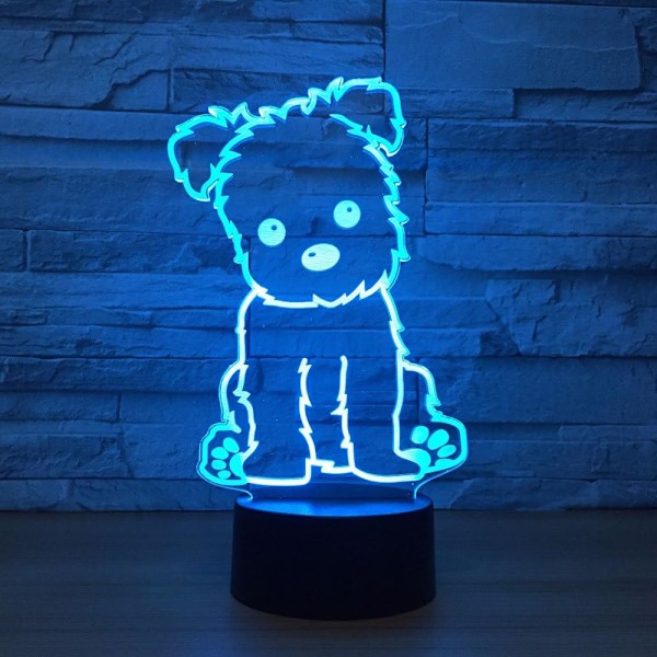3D Koira Eläin Yövalo Kosketus Pöytä Työpöytä Optinen Illuusio qd