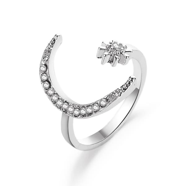 Damring 925 Sterling Silver Justerbar Öppen Ring för Kvinnor Flickor