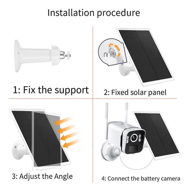 6W 5V Solarhode USB Utendørs Vanntett Lavstrøm Sikkerhetsovervåking Ladebrett Fotovoltaisk Panel, Hvit-A